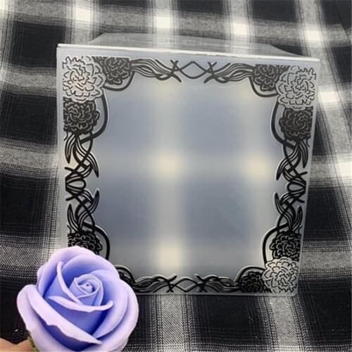 Embossing plastic folding making Leaves Square greeting card Journal wreath border Used for DIY scrapbook folder embossing mold