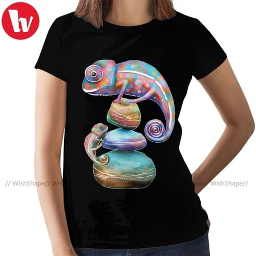 Chameleon T-Shirt Chameleons Fitted Scoop T Shirt Pattern 100 Cotton Women tshirt Funny Ladies Tee Shirt