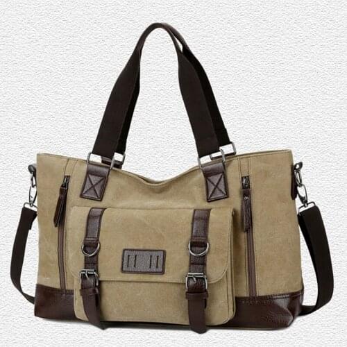 Canvas Bag Men Breathable Casual Crossbody Bag Solid Street Weekend Travel Handbag Suite Storage Messenger Bag Carry Bag XA580F