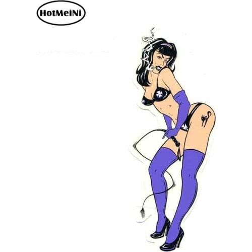 HotMeiNi 13cm x 5.3cm Sexy Woman Funny Car Stickers Vinyl JDM Cartoon Oem RV VAN 3D DIY Fine Decal Bumper Trunk Truck Graphics