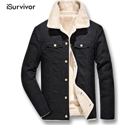ISurvivor 2021 Men Winter Fleece Thick Jackets Coats Jaqueta Masculina Male Casual Fashion Slim Fitted Large Size Jackets Hombre