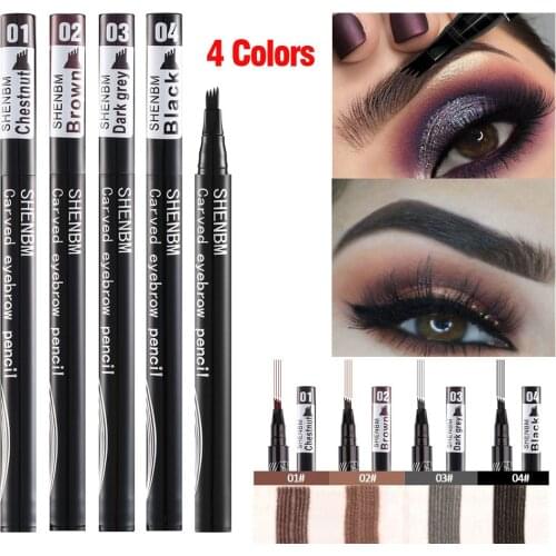 4 Fork Makeup Eyebrow Pen Waterproof Brown Eyebrow Tint Tattoo Cosmetic Long Lasting Natural Make Up Eye Brow Pencil