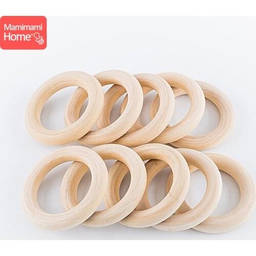Mamihome 20pc Maple Wood Ring Smooth Surface Natural Wood Teething Children Kids DIY Wooden Making Necklace Crafts Accessories