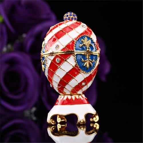 Beautiful Colorful Faberge Egg Metal Trinket Box Home Decoration custom packaging box with logo cosmetic packaging