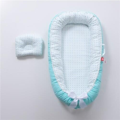 Babies Crib Bed Babynest Infant Cotton Cradle New Born Baby Crib Comfortable Washable Green Blue Pink Yellow Grey