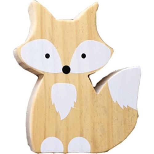 Cute Cartoon Wooden Animal Garden Decorations Outdoor Christmas Desktop Ornaments Wood Home Desk Miniature Craft Work