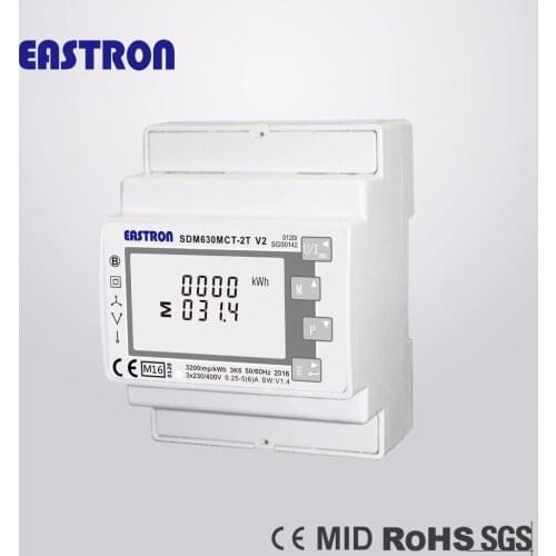 SDM630 MCT-2T,non-MID ,1/5A CT connected, Dual Input Multifunction Power Meter for Lighting and Power, RS485 Modbus RTU