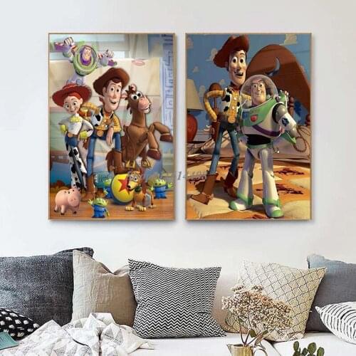 Toy Story Cartoon Anime Posters Prints Disney Canvas Painting Animation Wall Art Wall Decor Pictures for Children Bedroom Decor