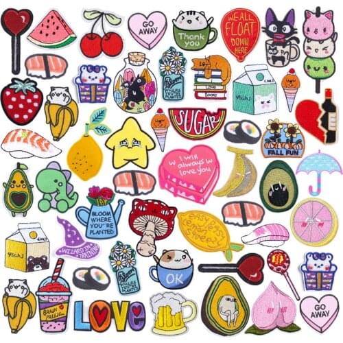 Cartoon Embroidered Patches On Kids Clothes Applique Iron On Patches Cute Style Patches For Clothing Stickers Animal Badges