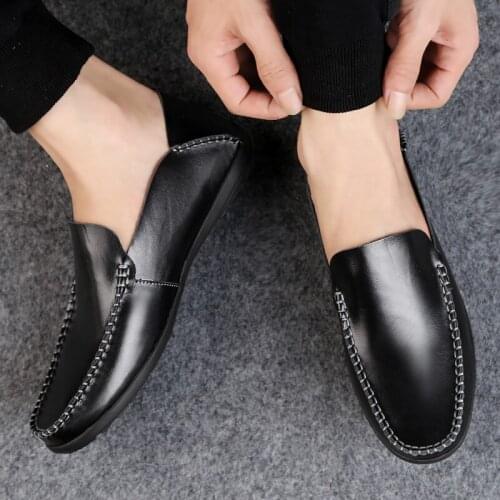 Soft Leather Men Loafers Handmade Casual Shoes Men Moccasins For Men Leather Flat Shoes