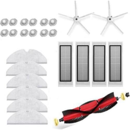 Brushes Kit for Xiaomi Roborock S6 S5 MAX S60 Vacuum Cleaner Water Cores Mop Cloths Soft Rubber Side Brushes