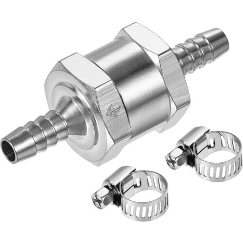 Uxcell Non-Return One Way Check Valve with Clamps, 7mm Barb OD, for Water Fuel Line