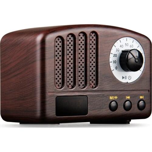 New Retro Bluetooth Speaker Portable Small Radio Mini Stereo Fashion Boombox Gift Wooden Pink Speakers Support U Disk TF Card