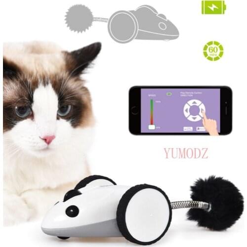 NEW Cat Funny Electric Mouse Racer Automatic Irregular Moving Rotation Interactive App Control USB Charging Pet Toys accessories