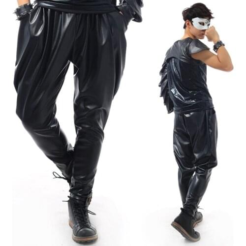 OKOUFEN Mens Leather Pants