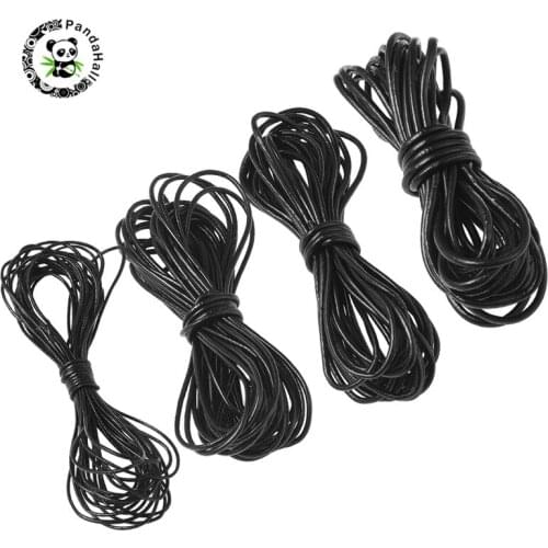 Pandahall 5m 1mm/1.5mm/2mm/3mm Cowhide Leather Round Cord Leather Jewelry Cord for Jewelry DIY Making Stringing Material 3Colors