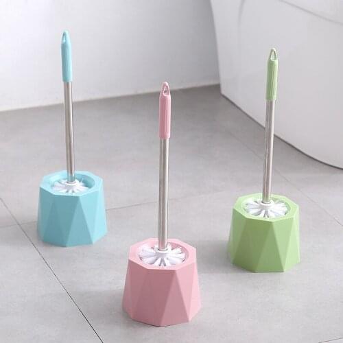 Rhombus Plastic Base Toilet Cleaning Toilet Brush Set