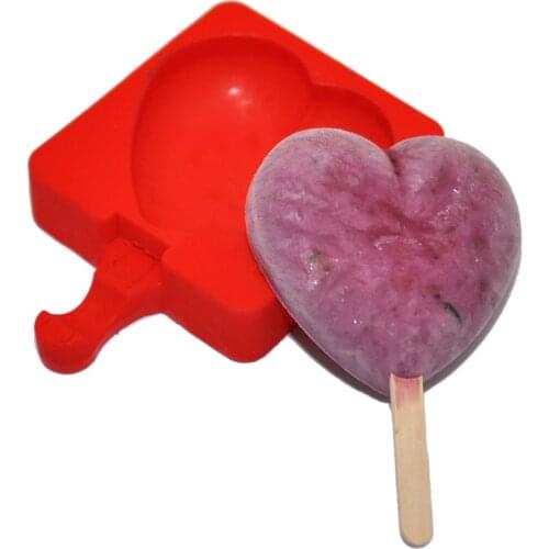 DIY Cute Cartoon Love Figure Food-Grade Silicone Ice Cream Tub Rubber Cake Mould Heart Shape Ice-Lolly Tubs Pastry Desserts Mold