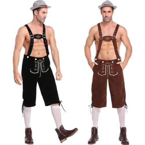 Halloween Traditional German Beer Clothing Black Coffee Color Overalls Traditional Festival