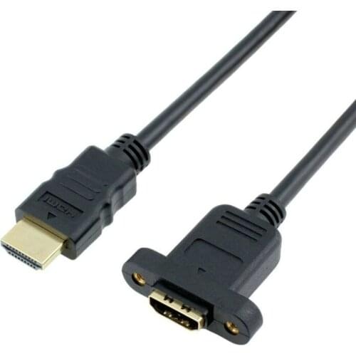 Promotion HDMI-Compatible V1.4 Male To Female Extension Cable With Screw Hole Can Lock Panel Mount Cable 1.5m
