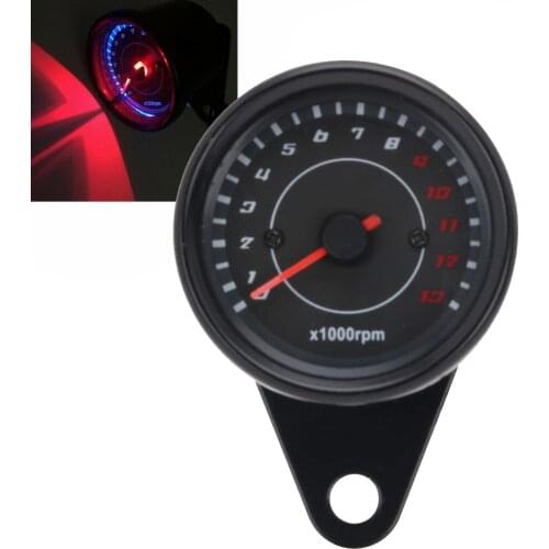 DC 12V Universal Motorcycle Tachometer Electronic Tach Meter Speedometer Gauge LED Backlight 13000 RPM