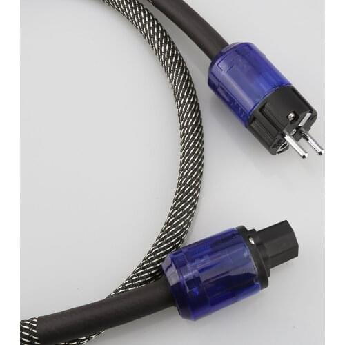 High Quality Audiocrast P122 Power cable with DW49 P037E Schuko Power cable Rhodium carbon fiber fever EU AC power cable
