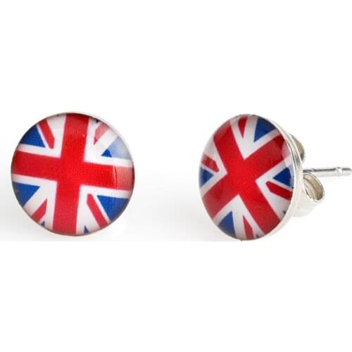 18Pairs 10mm Union Jack Stainless Steel Stud Earring,boucle d'oreille femme pusety Girl earings Stud women fashion jewelry aros