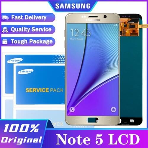 Original 5.7'' Super Amoled LCD for Samsung Galaxy Note 5 N9200 N920F Display Touch Screen Digitizer Assembly Repair Parts