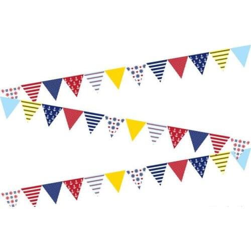 1.8meter Paper Flag sea design pennant Party bell garland Banner Bunting for Birthday Wedding Party Decoration DIY favor Wh