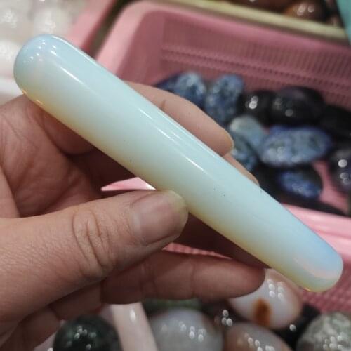 1pcs 10cm Natural Quartz opal crystal massage stick home use woman facial heal
