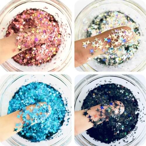 10g Laser Stripe Four-pointed Star Cross Flash UV Resin Decoration Jewelry Stuffed Paillettes