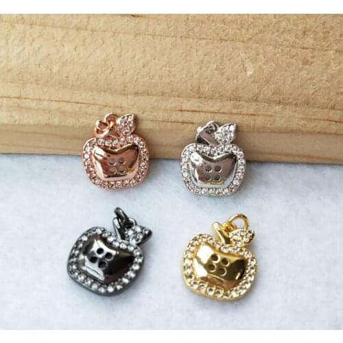 10 Pieces Tiny CZ crystal Charm Jewelry CZ zircon Stone Micro pave Pendant Finding DIY necklace for women PD971