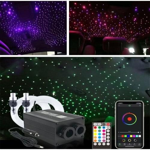 150pcs Car LED Interior Lights Starry Sky Ceiling Light Auto Accessories Lamp Roof Star Fiber Optic Light Twinkle Music Control