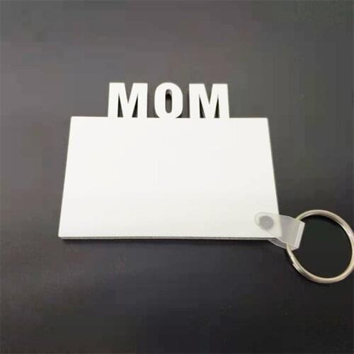 200pcs Sublimation MOM DAD FAM Keychain Fathers Mothers Day Gift Party Favor Blank MDF Custom Key Rings