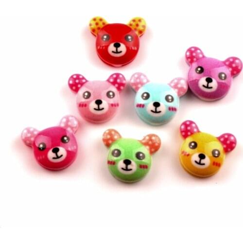 50Pcs Mixed Resin Bear Decoration Crafts Beads Flatback Cabochon Kawaii Embellishments For Scrapbooking DIY Accessories