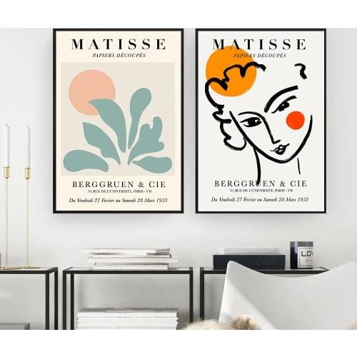 Matisse Flower Plant Poster Abstract Woman Canvas Painting Minimalist Wall Art Print Modern Picture For Living Room Home Decor