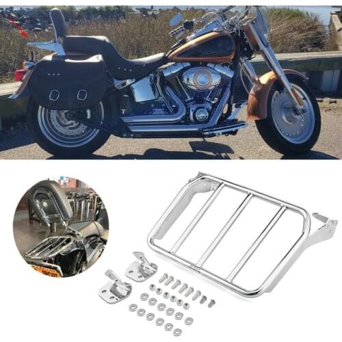 Motorcycle Accessories For Harley Softail Breakout Fat Boy FXBR 2018-2021 Chrome Sissy Sport Luggage Rack Steel Tube