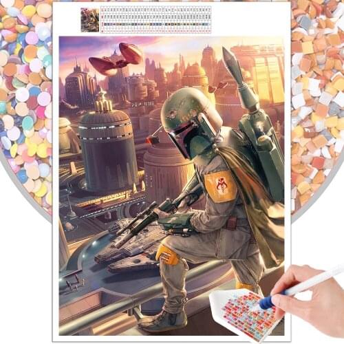 Diamond Painting Mosaic Cartoon Star Wars Mandalorian 5D DIY Full Round Square Rhinestone Embroidery Cross Stitch Picture Art