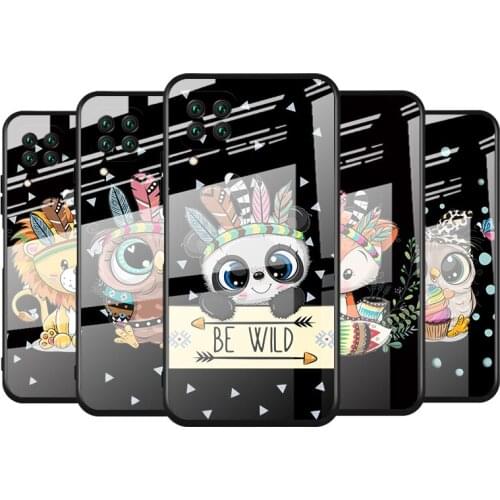 Tempered Glass Cover Cute Cartoon Animals For Huawei Y6 Y7 Y9 Y5P Y6P Y8S Y8P Y9A P Smart Z 2019 2020 2021 Phone Case