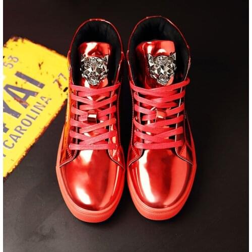 Leisure cuero hot zapatos slip sapatos shoes black s high causal shoe casuales men hightop fashion top for Sneaker sneaker de