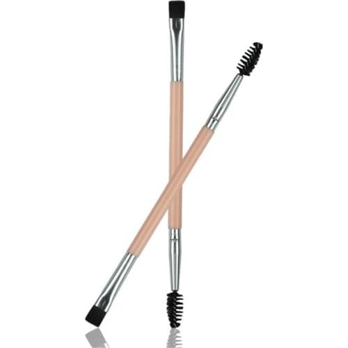 Double Head Mascara Brush Eyebrow Single Makeup Tools Plastic Handle 2 IN 1 Eyelash Mascara Brush With Flat brush
