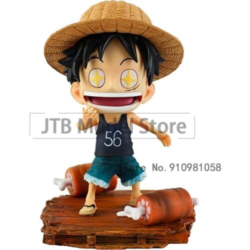 One Piece Anime Figure Action GK Monkey D Luffy 15cm ABS Statue Straw Hat Kid Toys For Kid Q Version Desktop Collection Gift