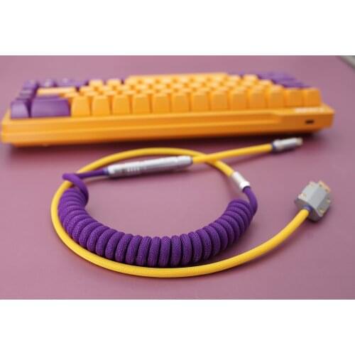 GeekCable Handmade Customized Mechanical Keyboard Data Cable For GMK Theme SP Keycap Line Laker Colorway Type-C Mini-USB Micro