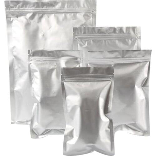 Smellproof lock bag Silver Zip lock Package Bags Smellproof Food Storage Pouch Aluminum Foil Heat Sealable Ziplock Food Bags 100