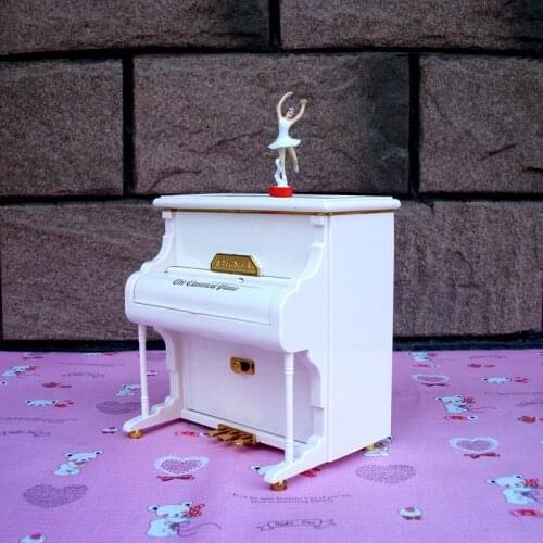 Fashion Modeling White Music Box Piano Music Box Ballerina Girl Birthday Gift Delicate Ornaments Ballerina Musical Boxes