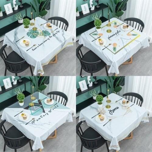 Marble Pvc Waterproof and Oil-proof Disposable Tablecloth Square Tablecloth Simple Modern Home Coffee Table Tablecloth