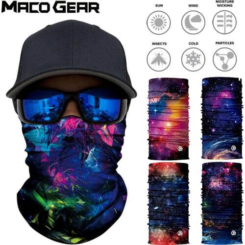 Men 3D Seamless Magic Universe Galaxy Breathable Bandana Sports Cycling Skiing Mask Riding Hunting Hiking Summer Scarf Women