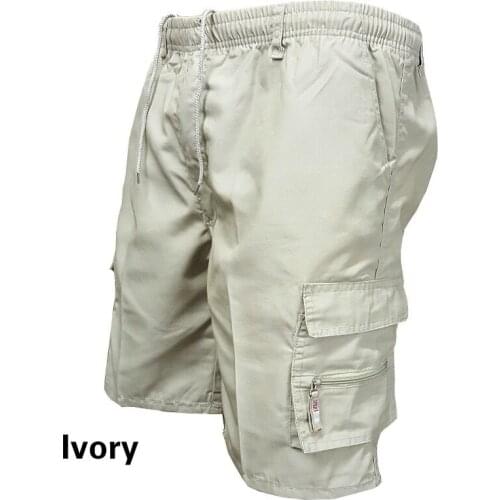 Summer Mens Pocket Cargo Casual Shorts Men Loose Army Short Pants Outdoor Man Tactical Gym Shorts Elastic Waist Trunks 2020 New