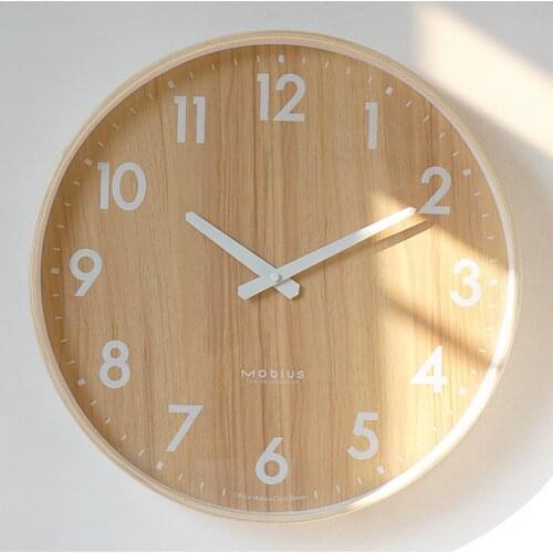 Modern Design Nordic Wall Clock Silent Digital Mute Simple Wall Clock Wood Quartz Living Room Wandklok Farmerhouse Decor AD50WC