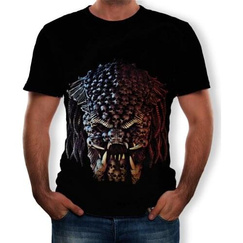 New Fashion Predator 3D Printing Mens T-shirt Casual Soft Loose T-shirt Round Neck Mens T-shirt Sports Top